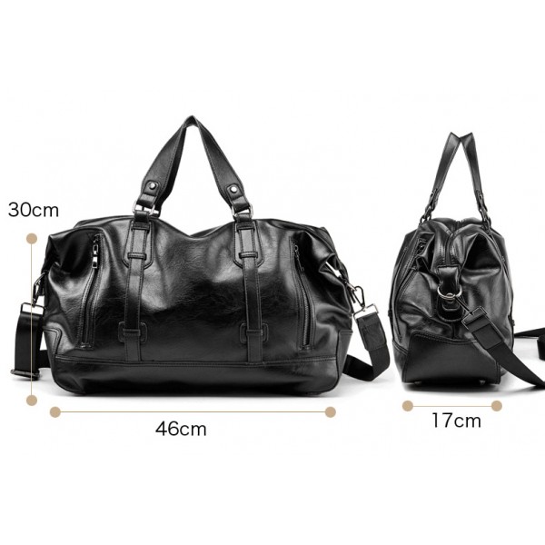 Men Handbag Leather Large Capacity Travel Bag Fashion Shoulder Bag Male Travel Duffle Tote Bag Casua...