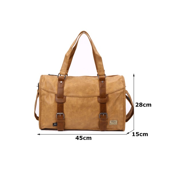 Three-box Brand PU Leather Men's Handbag Casual High Quality Travel Bag Business Large Capacity Duff...