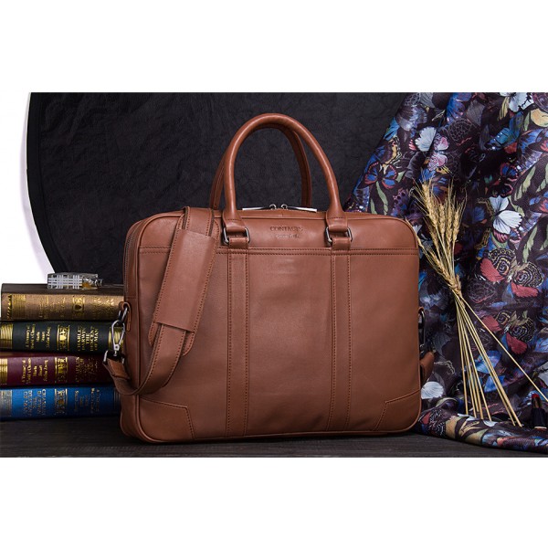 Men New Fashion Genuine Leather Big Casual Handbag Messenger