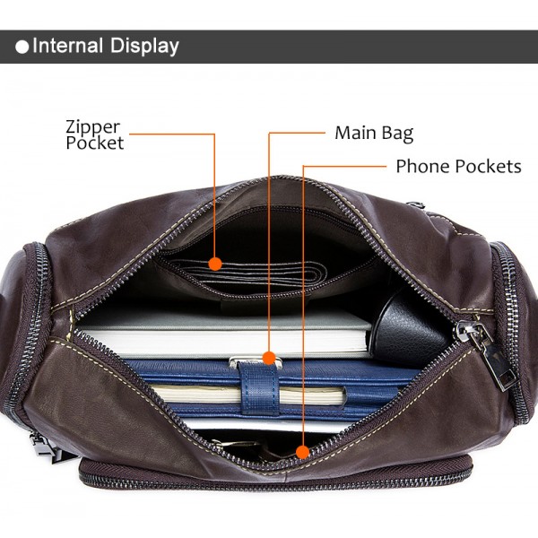 Men Genuine Leather fashion Shoulder bag
