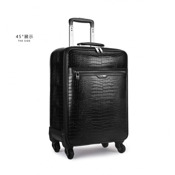 travel luggage spinner leather trolley suitcases with wheels