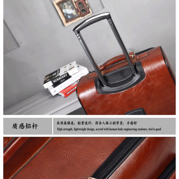 16 - 24inch retro leather travel luggage suitcases