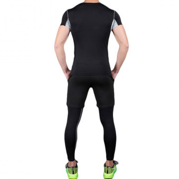 Men Fitness Three-piece Gym Sportswear Casual Quick-drying Tights Running Sports Suit