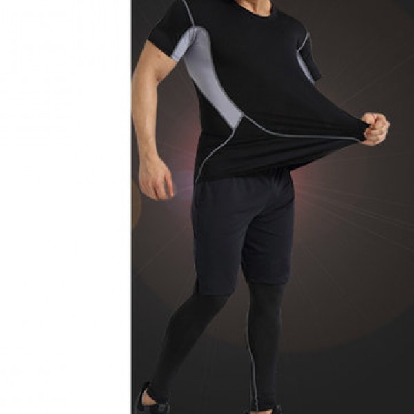 Men Fitness Three-piece Gym Sportswear Casual Quick-drying Tights Running Sports Suit