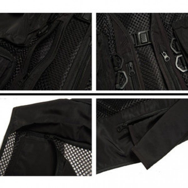 Mens Breathable Mesh Multifunctional Pocket Vest Casual Quick Dry Outdoor Fishing  Sleeveless Vest