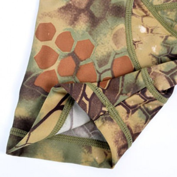 Outdoor Quick Dry Elasticity Camouflage Short Sleeve T-shirt Men Python Pattern Skinny Fit Tees