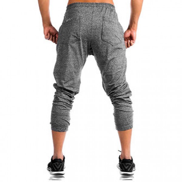 Men Casual Fitness Training Running Feet Trousers Breathable Cotton Elastic Waist Sports Pants