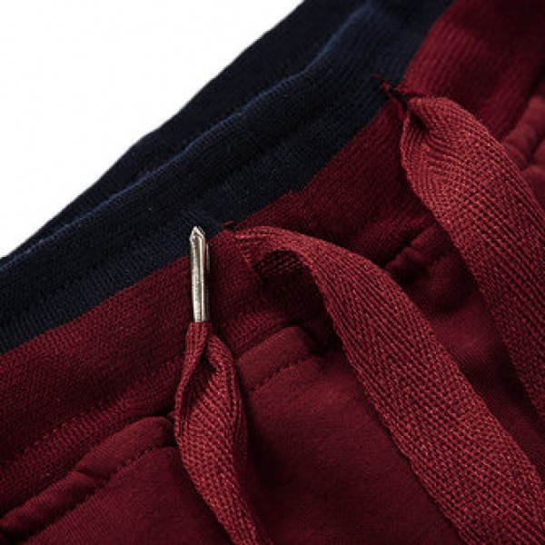 Extra Large Size Men Sports Casual Running Slacks Cotton Drawstring Waist Zipper Pocket Pants