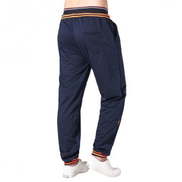 Men Elastic Waist Drawstring Loose Casual Pants Comfort Stripe Waistline Sports Trousers