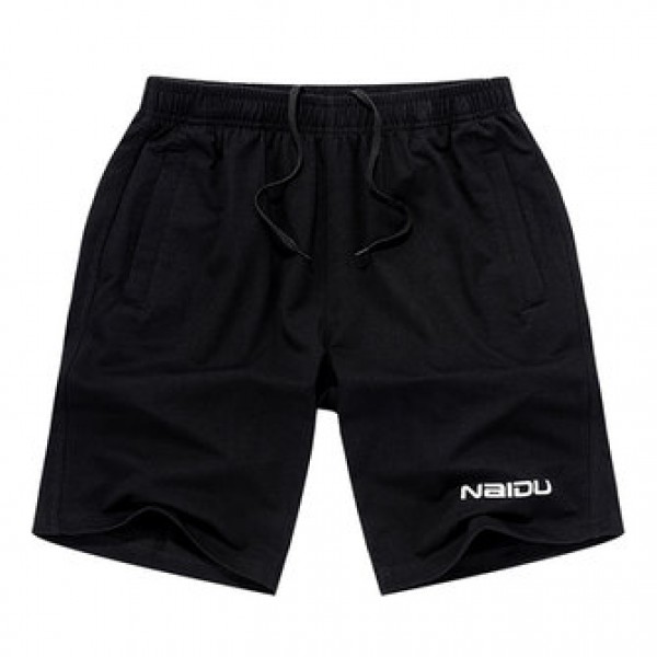 Summer Mens Casual Sports Shorts Loose Knee Length Solid Color Cotton Shorts