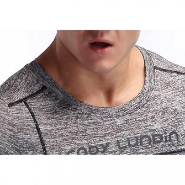 Men Bodybuilding Sexy Tops Elastic Training Quick Drying Sport Sweat T-Shirt Fitness Comfortable Tees