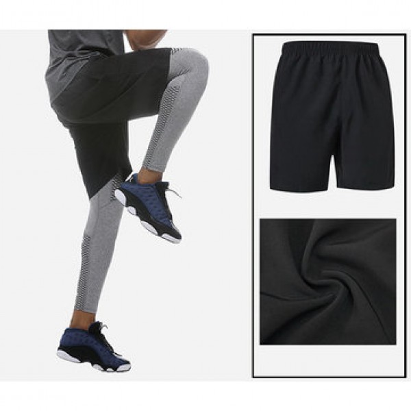 Men Casual Sports Shorts Black Speed Dry Loose Tra...