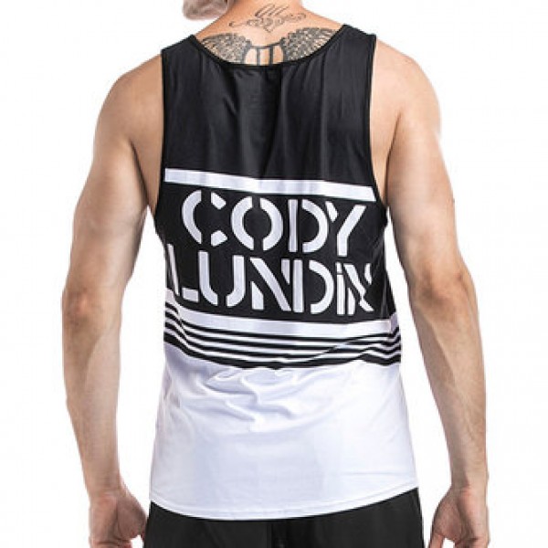Men Leisure Printed Breathable Vest Round Neck Quick Drying Fitness Traning Sport Tops