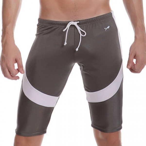 Casual Skinny Swimming Drawstring Shorts Knee Length Trunks For Men