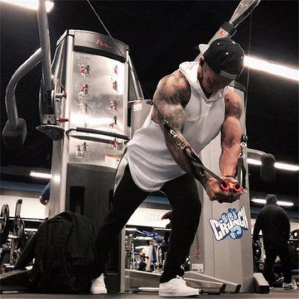 Men Cotton Sleeveless Mesh Breathable Hooded Gym Tops