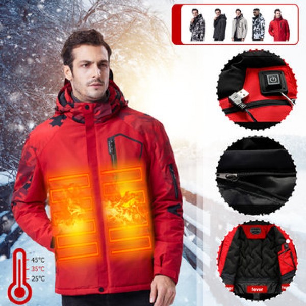 3Modes USB Electric Heated Coats Outdoor Waterproo...