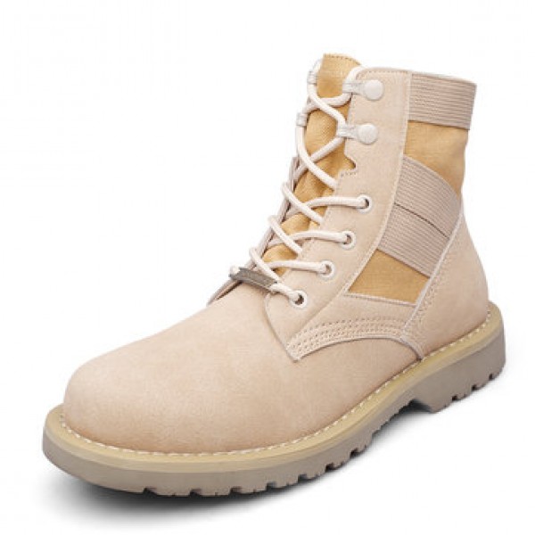 T02 Outdoor 14CM Men Martin Leather Mid-calf Boots...