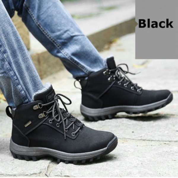 Men Winter Snow Boots Outdoor Fashion Sneaker Super Warm Lining Non-Slip Climbing Shoes