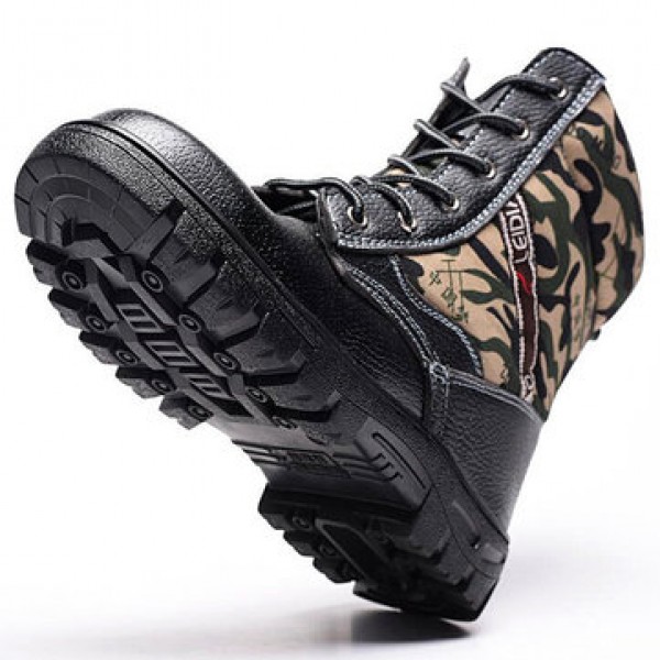 TENGOO Winter Mens Camouflage Steel toe Fur Lined ...