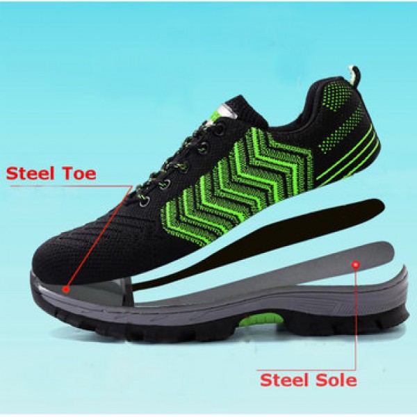 TENGOO Safety Shoes Work Shoes Steel Teo Mens Outdoor Hiking Running Camping Shoes Non-Slip Anti-Smashing