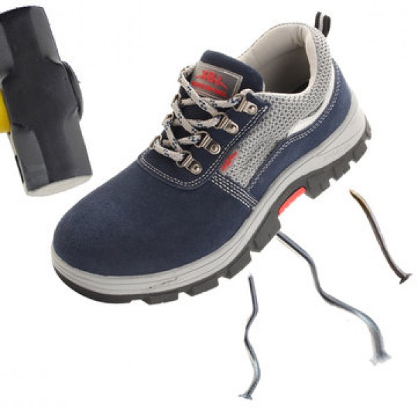 TENGOO Outdoor Mens Safety Shoes Summer Breathable Steel Toe Work Boots Hiking Climbing Working Shoes