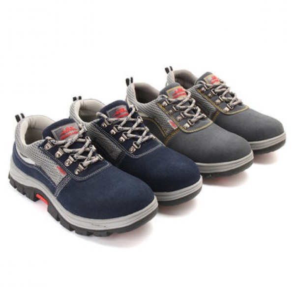 TENGOO Outdoor Mens Safety Shoes Summer Breathable Steel Toe Work Boots Hiking Climbing Working Shoes