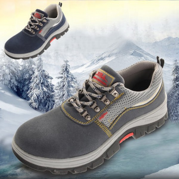 TENGOO Outdoor Mens Safety Shoes Summer Breathable Steel Toe Work Boots Hiking Climbing Working Shoes
