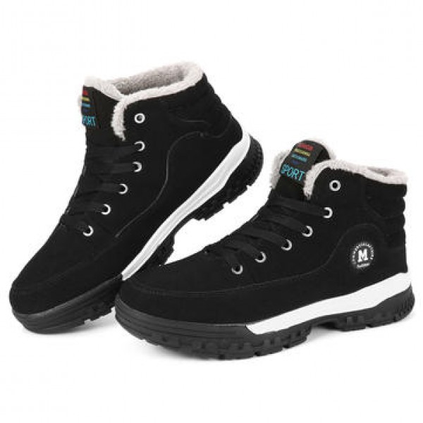 Outdoor Winter Men Cotton Shoes Plus Cashmere Warm Casual High Thickened Snow Boots