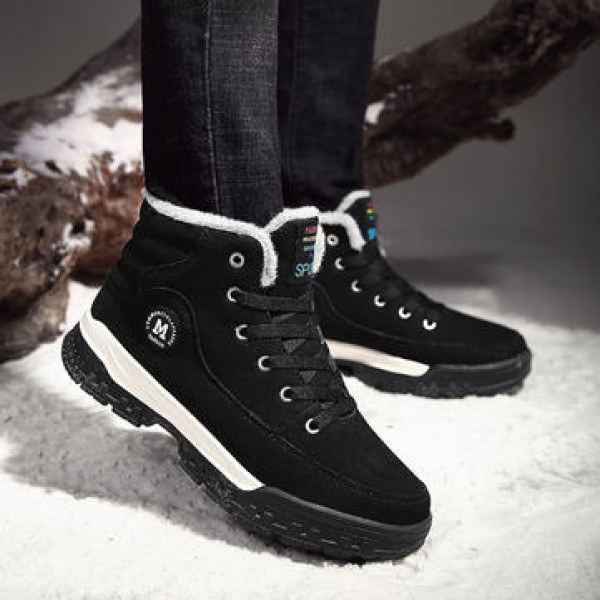 Outdoor Winter Men Cotton Shoes Plus Cashmere Warm Casual High Thickened Snow Boots