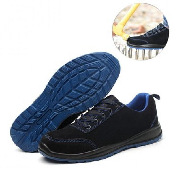 TENGOO Men Safety Shoes Work Shoes Steel Toe Weara...