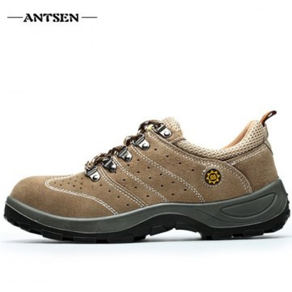 ANTSEN Men Steel Toe Sneakers Safety Shoes Work Shoes Hiking Camping Anti-Smashing Durable Shoes