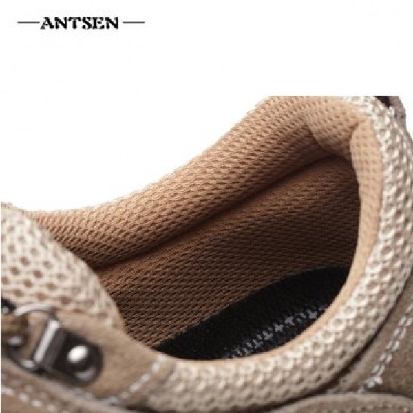ANTSEN Men Steel Toe Sneakers Safety Shoes Work Shoes Hiking Camping Anti-Smashing Durable Shoes