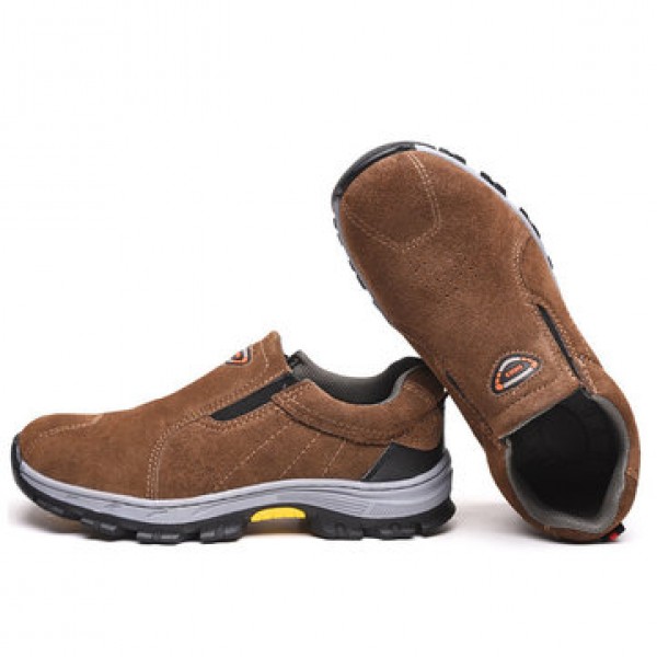 TENGOO Men Casual Safety Shoes Steel Toe Breathable Work Boots Hiking Climbing Shoes
