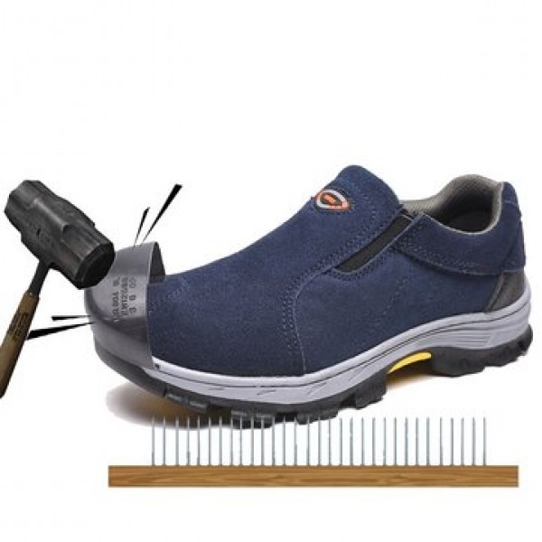 TENGOO Men Casual Safety Shoes Steel Toe Breathable Work Boots Hiking Climbing Shoes