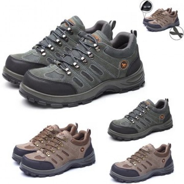 TENGOO Men Safety Shoes Work Shoes Steel Toe Breat...