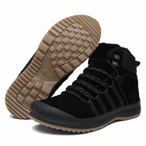 Winter Men Plus Velvet Cotton Ankle Boots Climbing Hiking Anti-slip Warm Sports Shoes