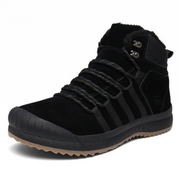 Winter Men Plus Velvet Cotton Ankle Boots Climbing Hiking Anti-slip Warm Sports Shoes