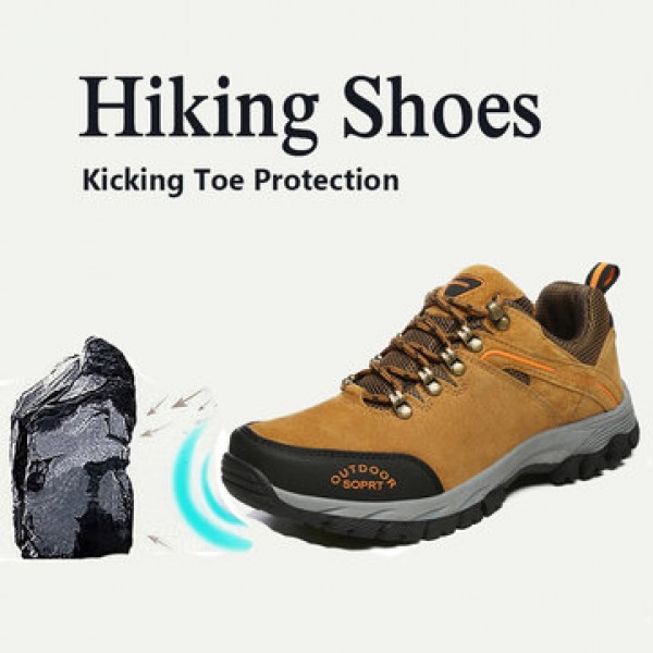 Men Leather Waterproof Outdoor Shoes Hiking Jungle Running Camping Non-Slip Sneakers