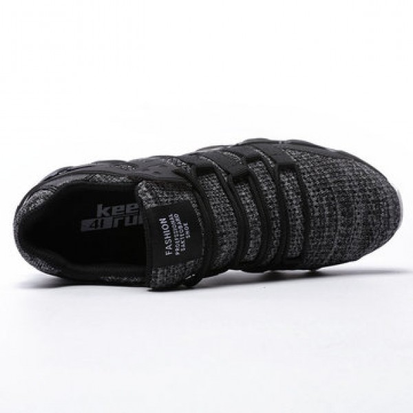Men  Breathable Ankle Sneakers Stretchy Weave Knit Non-slip Comfy Running Walking Shoes