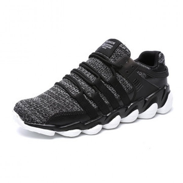 Men  Breathable Ankle Sneakers Stretchy Weave Knit...
