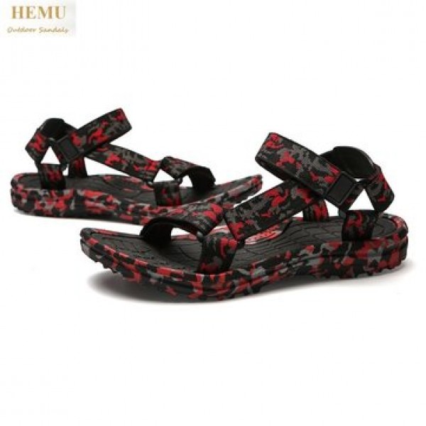 HEMU Men Sandals Breathable Shock Absorption Non-slip Massage Outdoor Leisure Beach Sandals Slipper