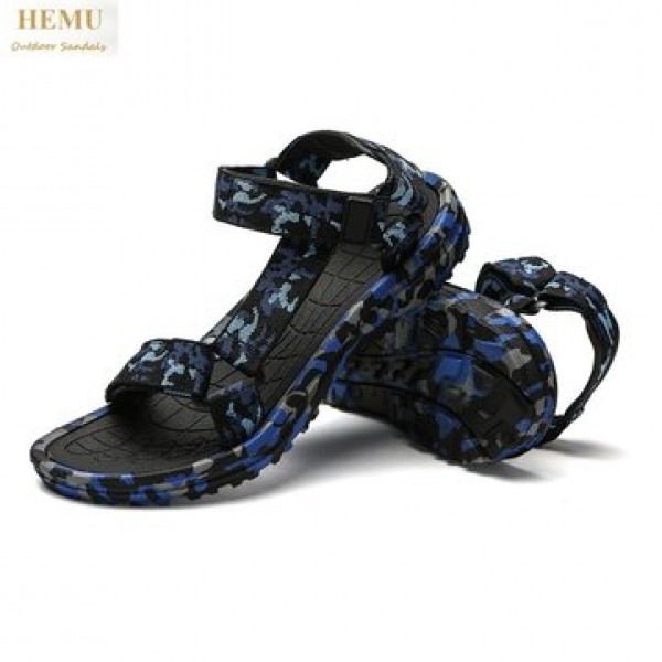HEMU Men Sandals Breathable Shock Absorption Non-slip Massage Outdoor Leisure Beach Sandals Slipper