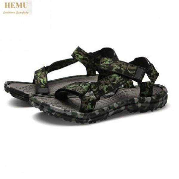 HEMU Men Sandals Breathable Shock Absorption Non-slip Massage Outdoor Leisure Beach Sandals Slipper
