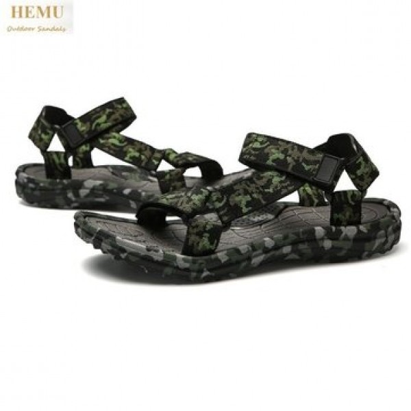 HEMU Men Sandals Breathable Shock Absorption Non-slip Massage Outdoor Leisure Beach Sandals Slipper