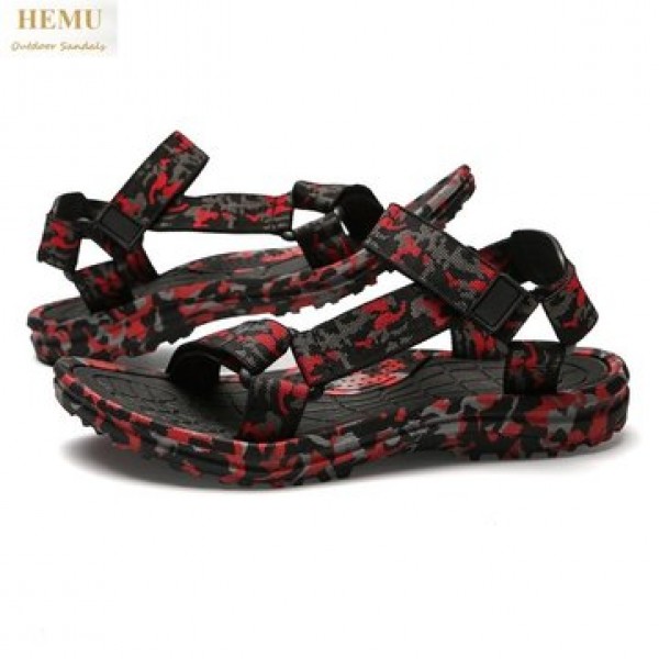 HEMU Men Sandals Breathable Shock Absorption Non-slip Massage Outdoor Leisure Beach Sandals Slipper