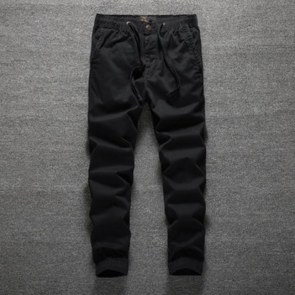 Men Casual Pants Slim Fashion Drawstring Trousers ...
