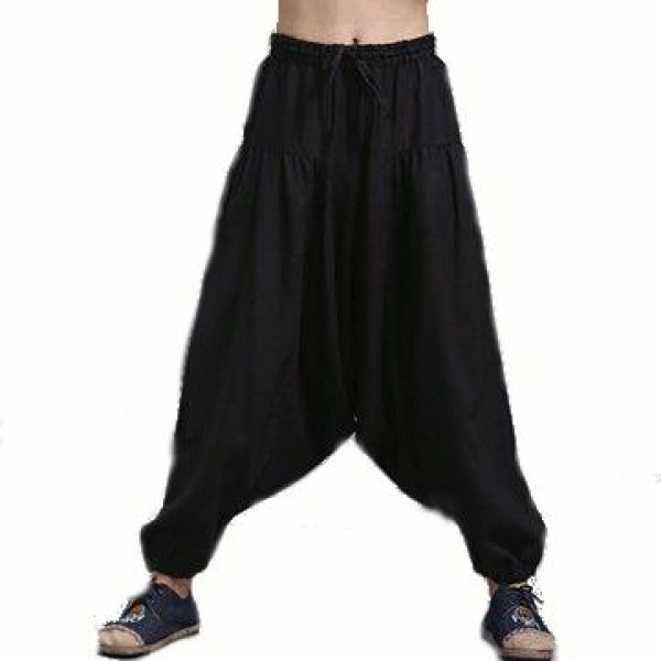 Men Yoga Loose Drop Crotch Pants Male Casual Harem...