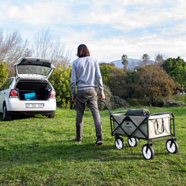 Naturehike Portable Folding Luggage Trolley Cart  Adjustable Pull Rod Shopping Push Cart Max Load 80kg Outdoor Camping