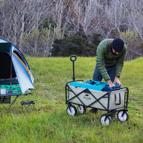 Naturehike Portable Folding Luggage Trolley Cart  Adjustable Pull Rod Shopping Push Cart Max Load 80kg Outdoor Camping