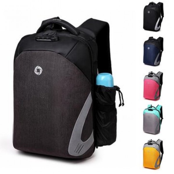 Men Anti Theft Laptop Backpack Waterproof Storage Bag Rucksack With USB Charging Port For Outdoor Bu...